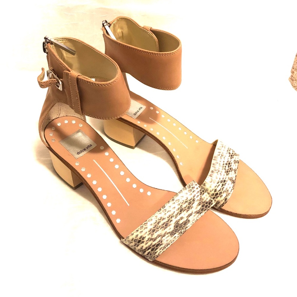 Dolce Vita Foxie Snake Leather Sandals- 9.5
